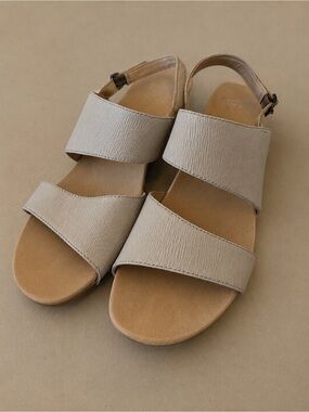 Dansko Neutral Leather Wedge Sandals EU 41 US 10.5 Ivory Cream Comfort Shoes